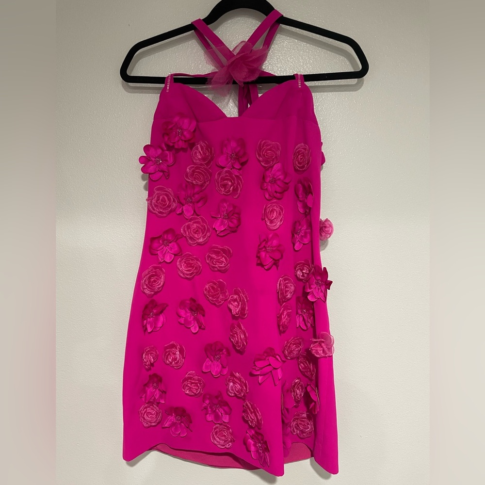 Hot pink dress 3D flowers